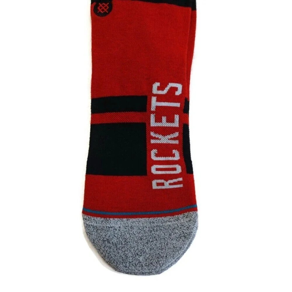 Houston Rockets Mens M (6-8.5) Shortcut 2 Infiknit Casual Crew Red Socks Stance